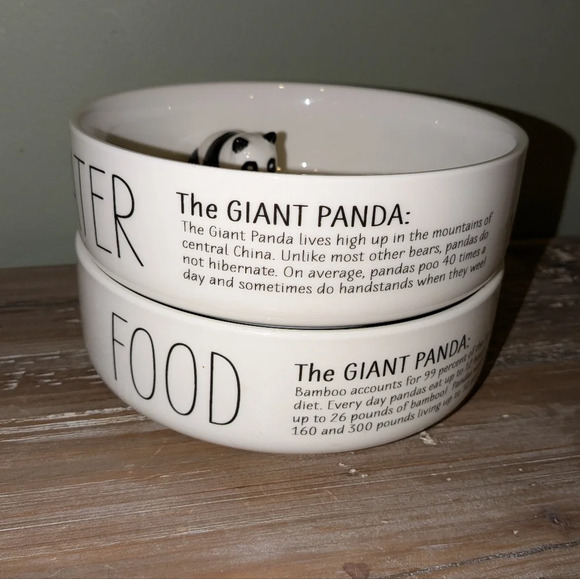 Honest Goods Double Diner 3D Panda Ceramic Bowl Set, 2 Cups - Picture 13 of 13